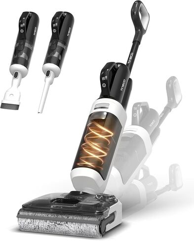 Tineco Floor One Switch S6 مكنسة كهربائية قابلة للتمدد للرطب والجاف، ممسحة تنظيف الأرضيات 2 في 1 مكنسة كهربائية لاسلكية للأسطح المتعددة، شفط 20 كيلو باسكال، تصميم مضاد للتشابك، تنظيف ذاتي للتجفيف السريع، 180 درجة مسطحة in Kuwait