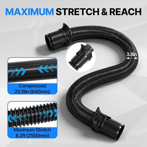 استبدال خرطوم المكنسة الكهربائية متوافق مع Shark UV900 UV850 UV950 LA555 LA702، أنبوب شفط بمقبض مرن قابل للتمدد بطول 8.2أقدام لتنظيف الدرج المنزلي والأثاث، أسود in Kuwait