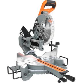 Prostormer 12-Inch Sliding Compound Miter Saw, 15 Amp Motor, 5000 RPM, 100-Tooth Blade, 0-45° Miter & Bevel Cuts, LED Light, Safety Guard, Extendable Support & Clamp for Woodworking, Decking, Trim in Saudi Arabia