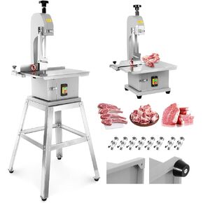 2500W Electric Bone Saw Machine, 0.04-7.8 Inch Cutting Thickness,3.0HP Frozen Meat Vertical Cutter Commercial Bandsaw with 8 Saw Blades, 18.7x12in Table Sawing for Frozen Meat Pork Beef Ribs in Kuwait