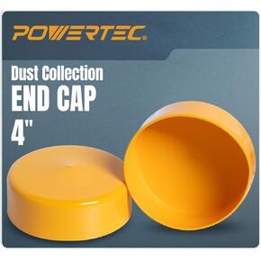 غطاء نهاية مجموعة غبار POWERTEC مقاس 4 بوصات لأنابيب OD مقاس 4 بوصات، وغطاء أنابيب بلاستيكي لأنظمة غبار الأعمال الخشبية، عبوتان (70452-P2V) in Kuwait