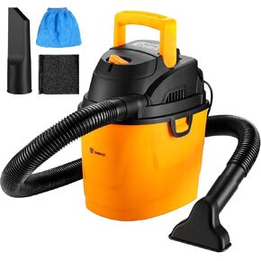 DEKOPRO Shop Vacuum Wet and Dry: 1.5 جالون 2 Peak HP Portable Small Shop Vac، مكنسة السيارة مع خرطوم 1-1/4 بوصة 4 قدم، سلك 6 قدم، متجر صغير للمنازل والحيوانات الأليفة والسيارات in Kuwait