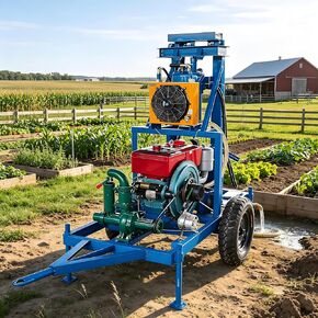 150M Portable Hydraulic Well Drilling Rig, Water Well Drilling Machine for Home Farm Residential, Heavy Duty Well Drill Equipment for DIY Water Well Drilling Kit & Irrigation Projects in Kuwait