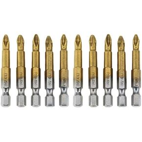 Adapter Drill Bits,Driver Bits Set, Screwdriver Bits 10/5pcs Titanium Coated PH2 Anti Slip Bits Electric Screwdriver Bits 1/4" Hex Shank for Repair Work 50mm 25mm (Color : 5pcs 50mm Set) ( Color : 10p in Kuwait