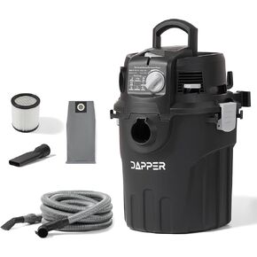 مكنسة Dapper Supply 6 جالون للتركيب على الحائط رطب/جاف، 5.5 ذروة حصان، خرطوم 30 قدم، مكنسة كهربائية ومنفاخ، تتضمن ملحقات للجراج والسيارة وورشة العمل وموقع العمل in Kuwait