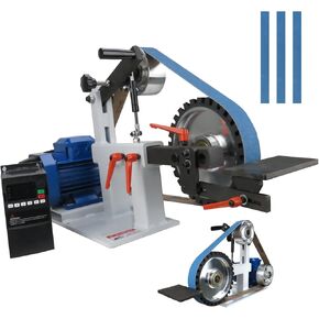 Belt Grinder Sander, 1500W 2HP Polishing Grinding Machine, 72x2 Inch Belts,Variable Speed Belt Polisher with VFD, 3 Grit Options, Arc/Circular/Flat Grinding, Industrial Metal Working Machine in Kuwait