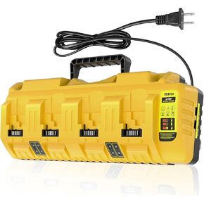 DCB104 4 منافذ استبدال شاحن سريع لمحطة شحن بطارية Dewalt 20V Max، مع منفذي USB، متوافق مع بطارية ليثيوم DeWalt 12V 20V 20V/60V DCB120 DCB204 DCB206 DCB208 DCB606 in Kuwait