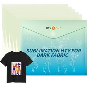 Htvront Sublimation HTV - 10 Pack Matte Vinyl للنسيج المظلم/الخفيف - الفراغات التسامي للقمصان والوسادة والحقيبة والقبعة in Kuwait