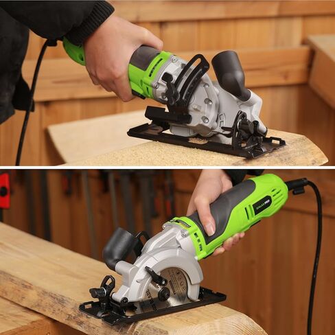 GALAX PRO 710W Mini Circular Saw 3 Pcs Saw Blades (115mm), 5200RPM Electric Circular Saw,1-2/3''(90°)/1''(45°) Cutting Depth, Portable and Compact for Wood/Metal/Plastic in Kuwait