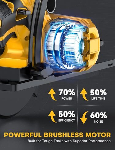 منشار دائري لاسلكي بدون فرشاة، لبطارية DeWalt 20V Max، شفرة من سبائك الألومنيوم 6 بوصة، 5900 دورة في الدقيقة، 4.2 رطل خفيف الوزن، عمق القطع 2-1/20 بوصة (90 درجة)، 0-90 درجة، مفتاح ربط سداسي، دليل التمزق، للخشب، PVC in Kuwait