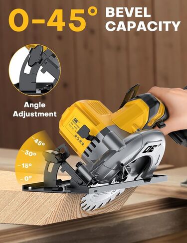 منشار دائري لاسلكي بدون فرشاة، لبطارية DeWalt 20V Max، شفرة من سبائك الألومنيوم 6 بوصة، 5900 دورة في الدقيقة، 4.2 رطل خفيف الوزن، عمق القطع 2-1/20 بوصة (90 درجة)، 0-90 درجة، مفتاح ربط سداسي، دليل التمزق، للخشب، PVC in Kuwait