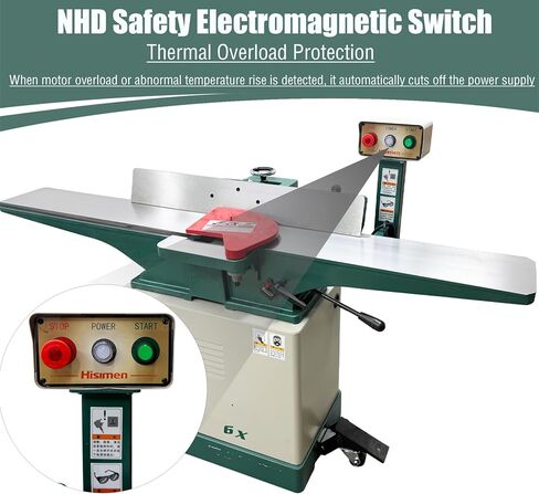 INTSUPERMAI 8 Inch 220V Heavy Duty Jointer Planer, 2.2KW Woodworking Surface Planer Benchtop Jointer with Cast Iron Table, 1"-8" Width, 4 Blades 5000RPM, for Wood Shop & Furniture Making in Kuwait