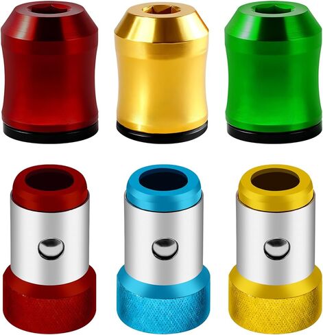 6Pcs Screwdriver Head Magnetic Ring, Screw Ring Set Removable Household Tool for Drills| Alloy Screw Holder for DIY Repair | Universal Bit Holder for Hex Screwdrivers & Power Bits in Kuwait