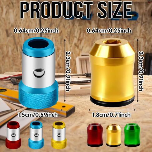 6Pcs Screwdriver Head Magnetic Ring, Screw Ring Set Removable Household Tool for Drills| Alloy Screw Holder for DIY Repair | Universal Bit Holder for Hex Screwdrivers & Power Bits in Kuwait