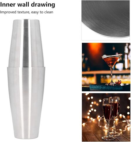 Cocktail Shaker Cup Kit, Stainless Steel Bartending Mixing Tins, Double Bottom, Durable and Easy to Clean - Professional Drink Mixer, Weighted for Reduced Dilution, for (Double Bottom) in Saudi Arabia