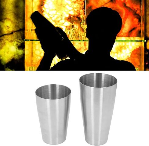 Cocktail Shaker Cup Kit, Stainless Steel Bartending Mixing Tins, Double Bottom, Durable and Easy to Clean - Professional Drink Mixer, Weighted for Reduced Dilution, for (Double Bottom) in Saudi Arabia