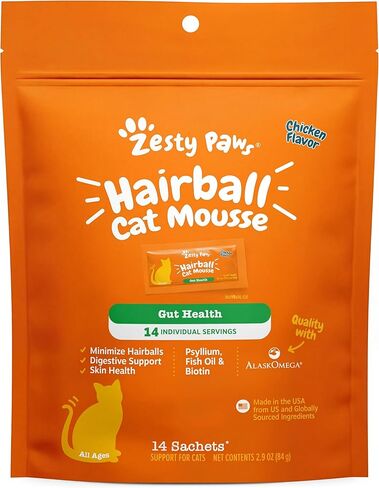 zesty paws Hairball Cat Mousse - Cat Treats Treats Cat Treats يعالج الضغط - Cat Squeeze يعالج السيطرة in Kuwait