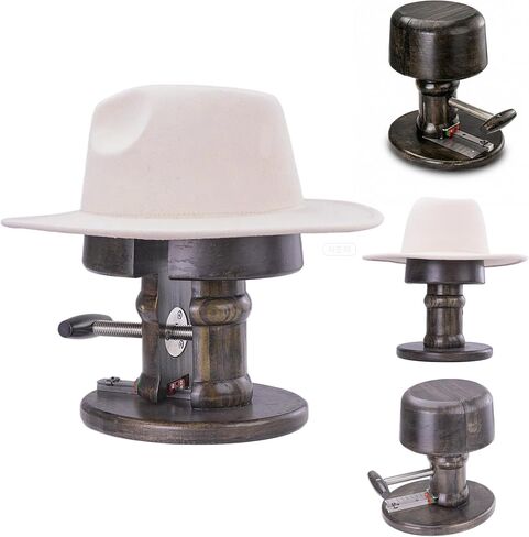 4-WAY Hat Stretcher – Vintage Wooden Hats Sizer & Block Tool with ACME Thread & Stainless Steel Size Scale for Fitted Hats, Bucket Hats, Baseball Caps – Adjustable Hat Shaper & Display Stand (21"-27") in Saudi Arabia