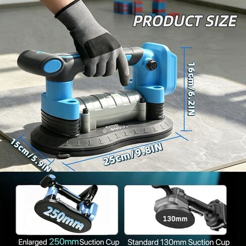 Tile Vibration Tool for Makita 18V Battery (Bare Tool), Double Handle Tile Vibrator with 10" Large Suction Cup, 250kg/551lbs Suction Power, 28000RPM 9-Speed Tiling Machine for Floor, Tile, Wall in Kuwait