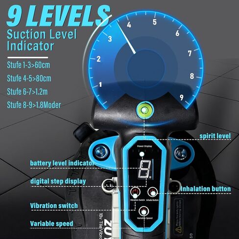 Tile Vibration Tool for Makita 18V Battery (Bare Tool), Double Handle Tile Vibrator with 10" Large Suction Cup, 250kg/551lbs Suction Power, 28000RPM 9-Speed Tiling Machine for Floor, Tile, Wall in Kuwait