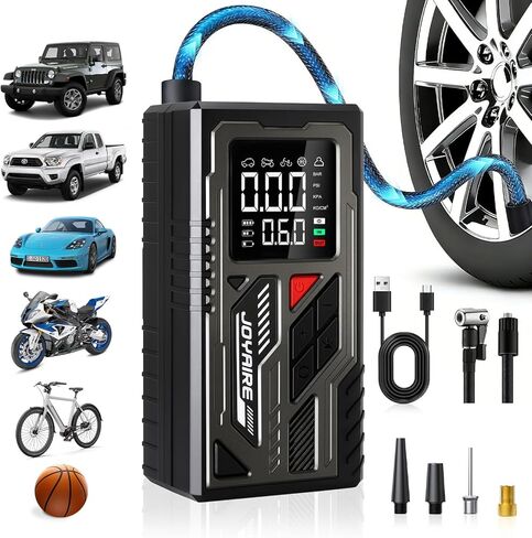 Air Pump for Inflatables & Tires, Portable Tire Inflator with 4000mAh Battery, 150PSI Cordless Air Compressor with Digital Gauge & Auto Shut-Off for Car, Bike, Air Mattress, Balls in Kuwait