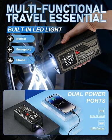 Air Pump for Inflatables & Tires, Portable Tire Inflator with 4000mAh Battery, 150PSI Cordless Air Compressor with Digital Gauge & Auto Shut-Off for Car, Bike, Air Mattress, Balls in Kuwait