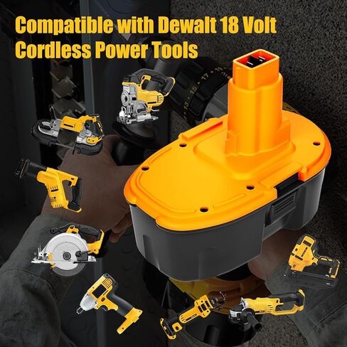 2 حزمة 4.5Ah Ni-Mh DC9098 بطارية بديلة لبطارية Dewalt 18V متوافقة مع بطاريات Dewalt 18 Volt DC9096 DC9099 DW9096 DW9098 DW9099 (أصفر) in Kuwait