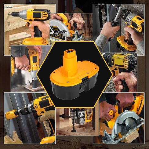 2 حزمة 4.5Ah Ni-Mh DC9098 بطارية بديلة لبطارية Dewalt 18V متوافقة مع بطاريات Dewalt 18 Volt DC9096 DC9099 DW9096 DW9098 DW9099 (أصفر) in Kuwait