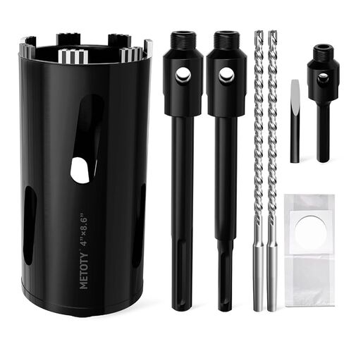 Diamond Core Drill Bit 2-1/2"(65mm) with Pilot Bit & Adapters (SDS Plus & Hex) – Upgraded Welded Segments, 8.6" Depth – for Concrete, Solid Brick, Hollow Brick, Masonry & More in Kuwait
