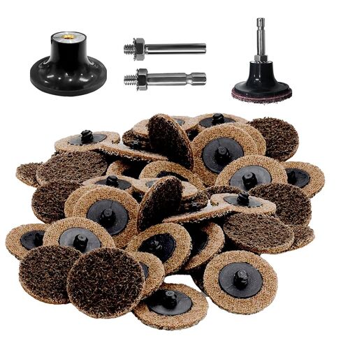 50Pcs Surface Conditioning Disc Sanding Discs 1/4'' Holder Quick Change for Paint Rust Removal Surface Strip Polishing Grind Burr Finish Burr Finish (2 Inch/Fine/180-240Grit/Blue) in Kuwait