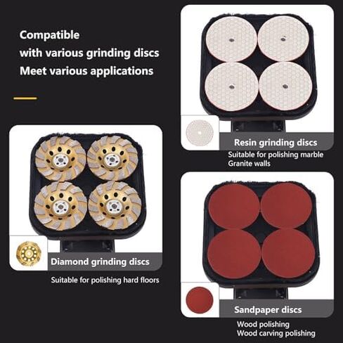 4- Concrete Grinder Set 3800W Concrete Planer With 6 Speed Control For Grinding, Polishing, Deburring, Engraving And Rust Removal (Standard + Extension rod) in Kuwait