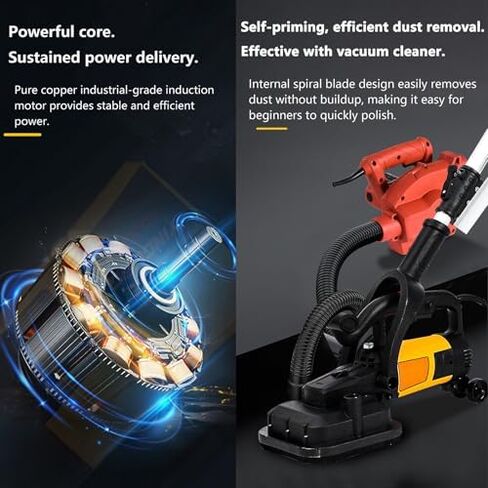 4- Concrete Grinder Set 3800W Concrete Planer With 6 Speed Control For Grinding, Polishing, Deburring, Engraving And Rust Removal (Standard + Extension rod) in Kuwait