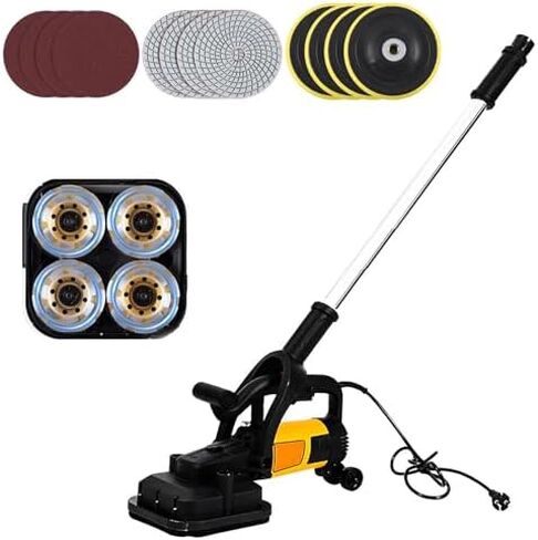 4- Concrete Grinder Set 3800W Concrete Planer With 6 Speed Control For Grinding, Polishing, Deburring, Engraving And Rust Removal (Standard + Extension rod) in Saudi Arabia