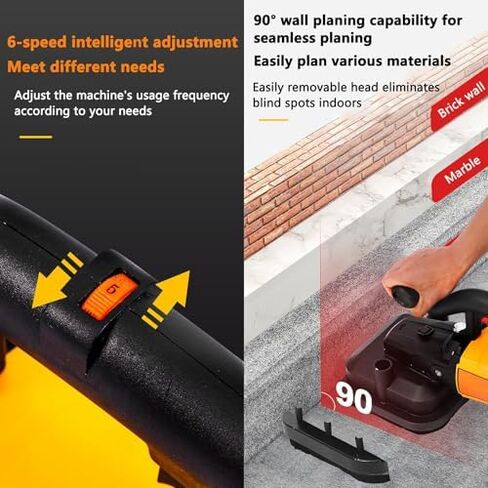 4- Concrete Grinder Set 3800W Concrete Planer With 6 Speed Control For Grinding, Polishing, Deburring, Engraving And Rust Removal (Standard + Extension rod) in Saudi Arabia