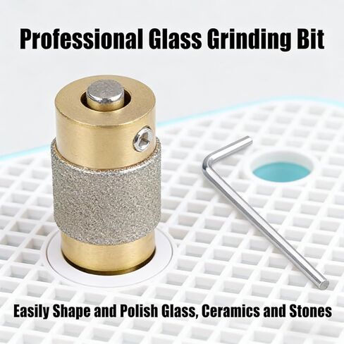 2pcs 3/4 Inch Stained Glass Grinder Bits with Brass Core - Double Plated Diamond Grinding Tools for Glass Shaping and Grinding (2) in Saudi Arabia