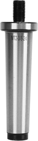 2MT Drill Chuck Arbor, Premium Hardened Morse Taper Shank to 3/8in 24 Threaded Adapter for Tapping Drilling Milling Machines and Pneumatic Tools Manganese Steel Black Oxide Finish in Kuwait