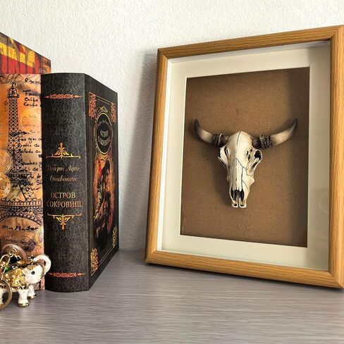 KIWZZXXKW Halloween Cow Skull Wall Decor, Western Longhorn Skull Wall Decor, Farmhouse Decor Wall Sculptures for Living Room Bedroom Indoor Outdoor (Brown) in Saudi Arabia