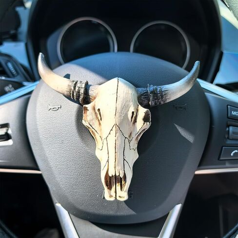 KIWZZXXKW Halloween Cow Skull Wall Decor, Western Longhorn Skull Wall Decor, Farmhouse Decor Wall Sculptures for Living Room Bedroom Indoor Outdoor (Brown) in Saudi Arabia