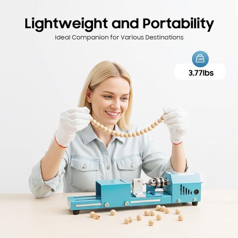 Mini Lathe Machine, 0.02-0.24in Multi-Purpose Wood Lathe Milling Machine for Table, Mini Wood Lathe, 7 Adjustable Speeds Mini Lathe Machine for Punching, Engraving, Sanding, Cutting in Kuwait
