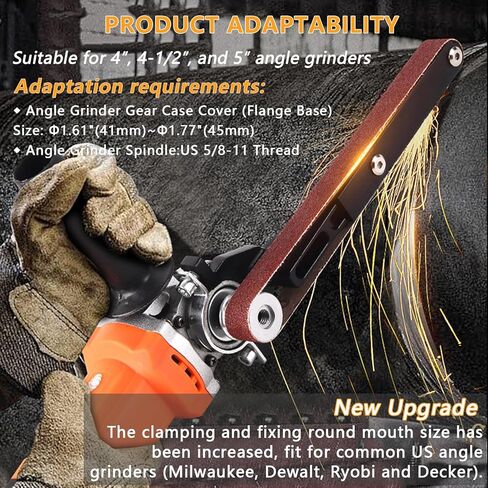 Belt Sander Attachments for Angle Grinder,3/4 x 20.5" Detailing Bandfile Sander Adapter,US 5/8-11 Thread,Suitable for Welding Points Grinding,Woodworking and Metal Rust Removal.(∅45mm) in Saudi Arabia