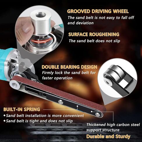 Belt Sander Attachments for Angle Grinder,3/4 x 20.5" Detailing Bandfile Sander Adapter,US 5/8-11 Thread,Suitable for Welding Points Grinding,Woodworking and Metal Rust Removal.(∅45mm) in Saudi Arabia