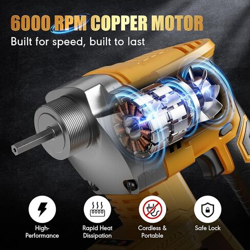 Handheld Concrete Vibrating Tool for Dewalt 20V Max, 1200W Brushless Motor, Cordless Electric Concrete Vibrator with 3.28ft Shaft Rod, 6000 RPM, Effective for Air Bubble Removal (NO Battery) in Kuwait