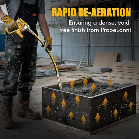 Handheld Concrete Vibrating Tool for Dewalt 20V Max, 1200W Brushless Motor, Cordless Electric Concrete Vibrator with 3.28ft Shaft Rod, 6000 RPM, Effective for Air Bubble Removal (NO Battery) in Kuwait