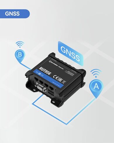 Teltonika RUT956A00A00 Industrial 4G LTE Cat4 Cellular Router, 4 Ethernet Port, Dual SIM Cards, RS232 and RS485, USB and GNSS, Certified by Verizon, AT&T and T-Mobile in Kuwait