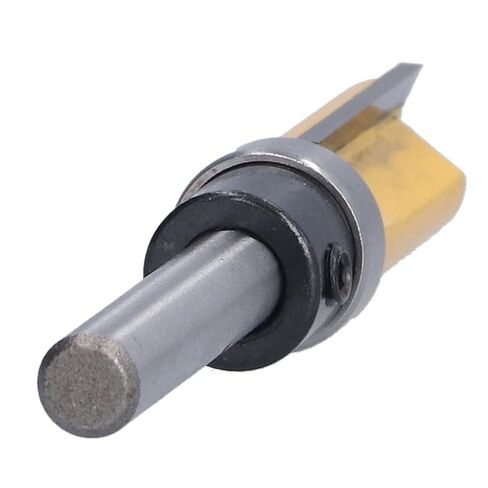 1/4 Shank 4PCS Pattern Bit, Pattern Flush Trim Router Bit Set Router Bits, Shank Flush Trims Tenon Cutter for Woodworking, Edging, Trimming, Grooving, veining Wood Projects (Round Silver Yellow) in Kuwait