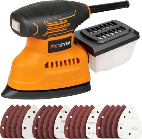 Detail Sander,14000OPM Plam Sander with Vacuum Dust collector, 1.1A Sander Tool,20Pcs Sandpapers Drywall Sanders for Woodworking in Kuwait