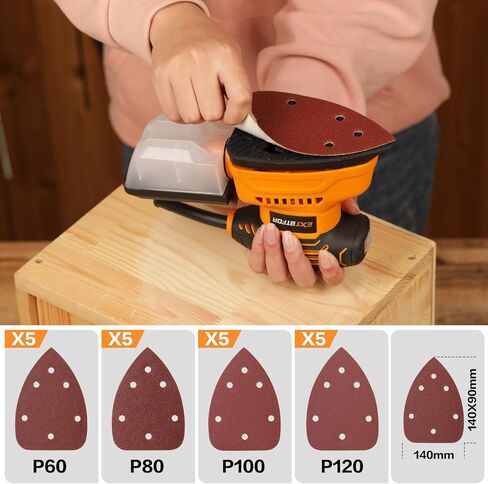 Detail Sander,14000OPM Plam Sander with Vacuum Dust collector, 1.1A Sander Tool,20Pcs Sandpapers Drywall Sanders for Woodworking in Kuwait