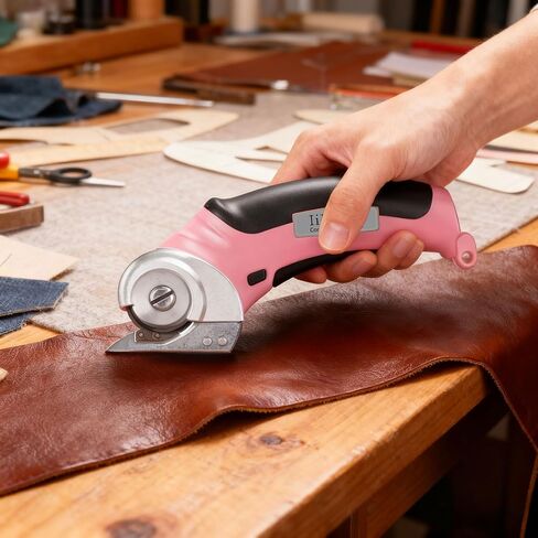 Cordless Electric Scissors, cardboard cutter Heavy Duty Cordless Shears with USB Rechargeable Battery 4V Safety Lock, Non-Slip Grip Cuts Denim, Wool, Leather, Carpet Cardboard, Plastic, 2000mAh, Pink in Kuwait