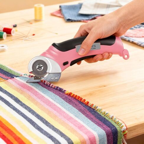 Cordless Electric Scissors, cardboard cutter Heavy Duty Cordless Shears with USB Rechargeable Battery 4V Safety Lock, Non-Slip Grip Cuts Denim, Wool, Leather, Carpet Cardboard, Plastic, 2000mAh, Pink in Kuwait