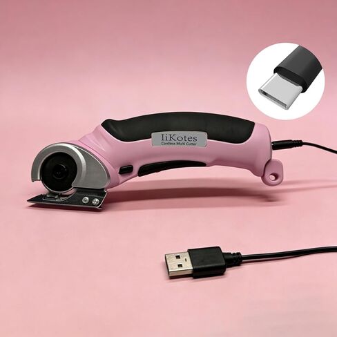 Cordless Electric Scissors, cardboard cutter Heavy Duty Cordless Shears with USB Rechargeable Battery 4V Safety Lock, Non-Slip Grip Cuts Denim, Wool, Leather, Carpet Cardboard, Plastic, 2000mAh, Pink in Kuwait